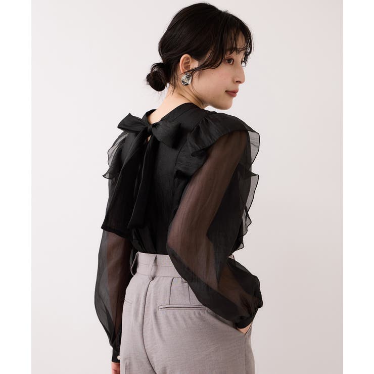 シャイニーボウタイ長袖ブラウス/イージーケア・2WAY | VIS  | 詳細画像17 