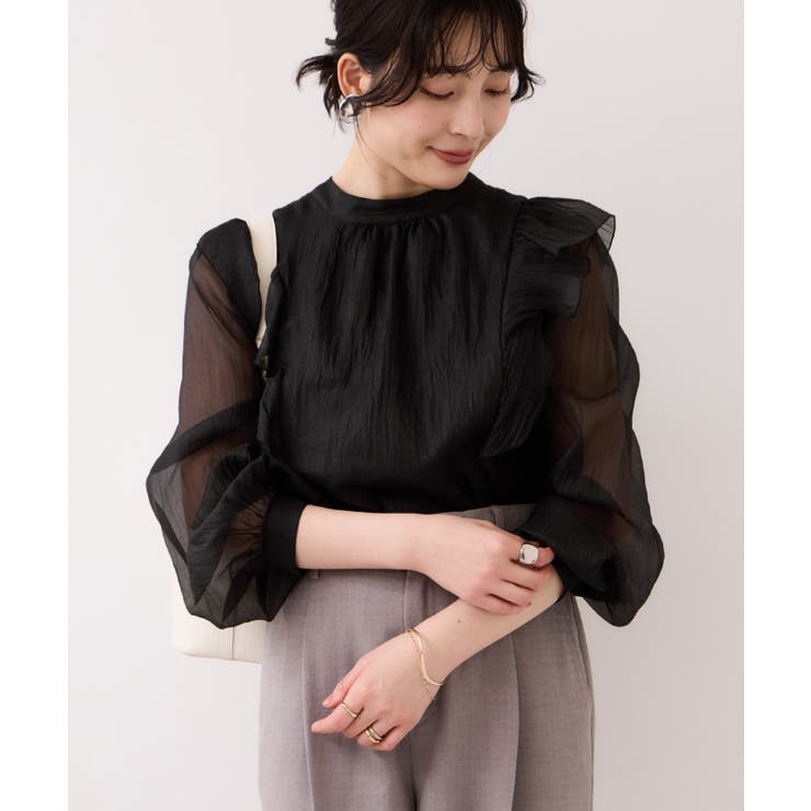 シャイニーボウタイ長袖ブラウス/イージーケア・2WAY | VIS  | 詳細画像18 