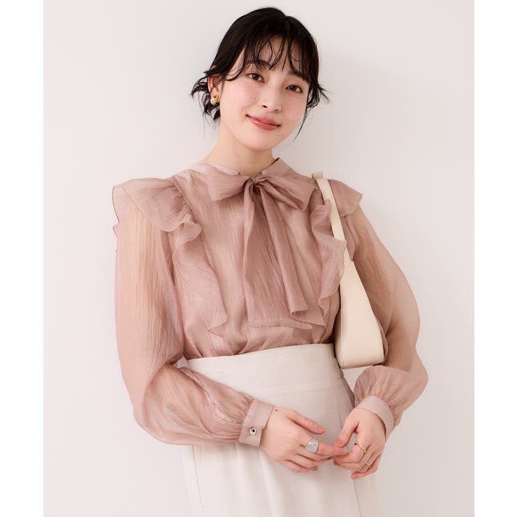 シャイニーボウタイ長袖ブラウス/イージーケア・2WAY | VIS  | 詳細画像3 