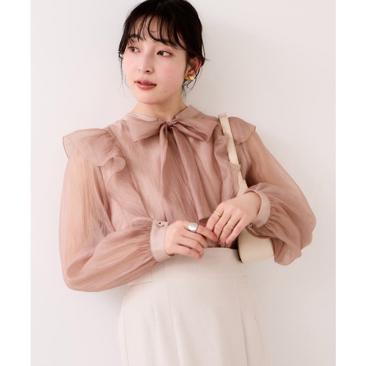 シャイニーボウタイ長袖ブラウス/イージーケア・2WAY | VIS  | 詳細画像5 