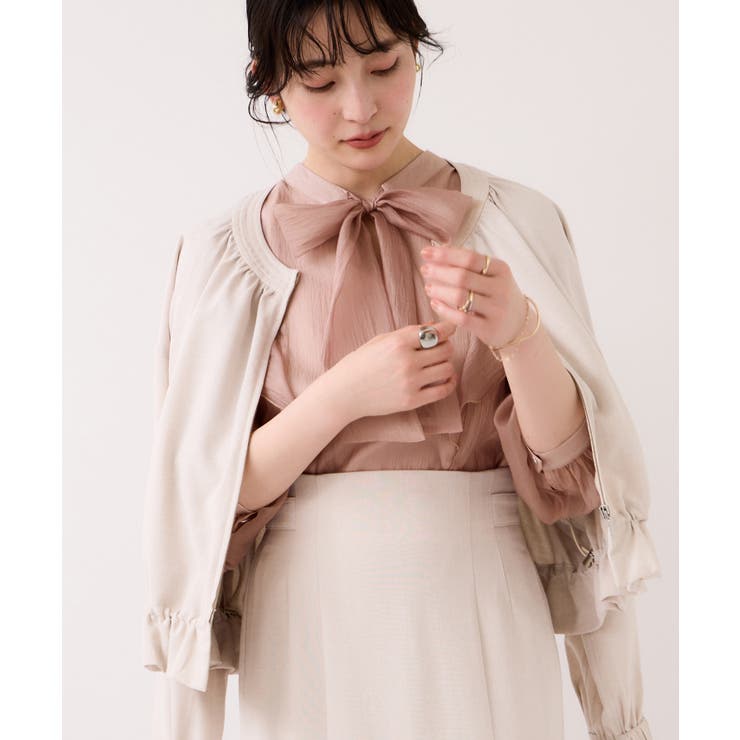 シャイニーボウタイ長袖ブラウス/イージーケア・2WAY | VIS  | 詳細画像7 