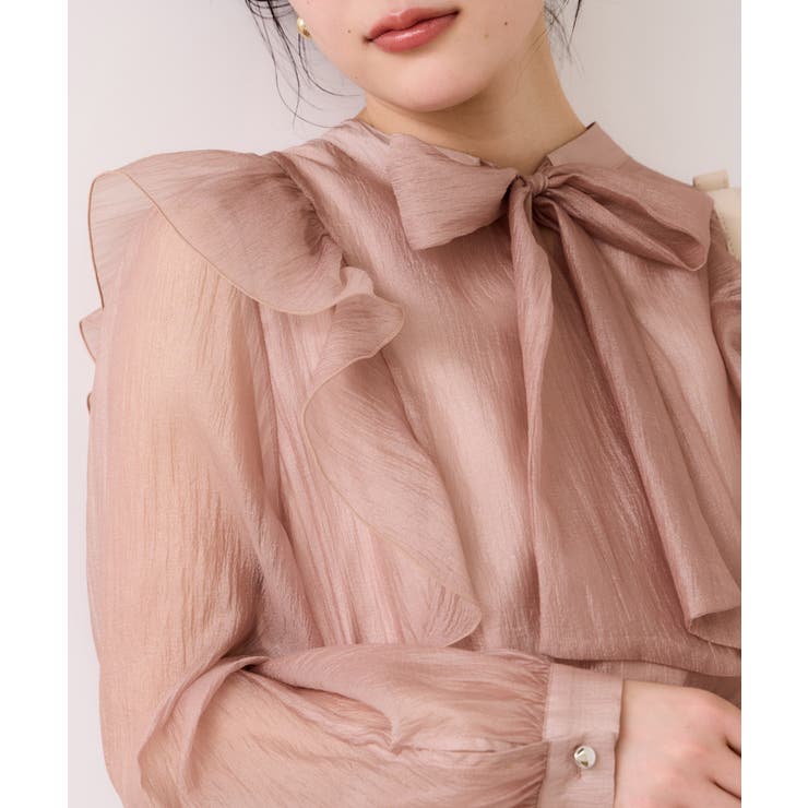 シャイニーボウタイ長袖ブラウス/イージーケア・2WAY | VIS  | 詳細画像9 