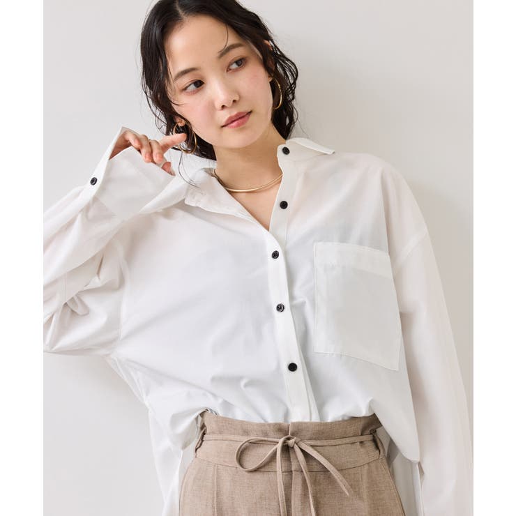 ホワイト(10) | ウエストリボンシャツ/イージーケア・WEB限定カラー | VIS 