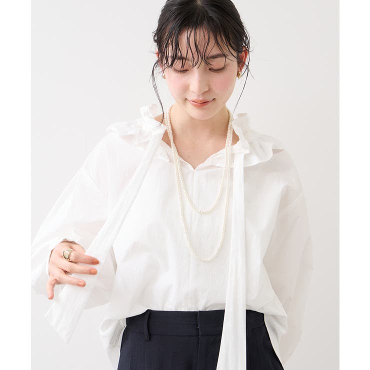 フリルネックブラウス | VIS  | 詳細画像7 