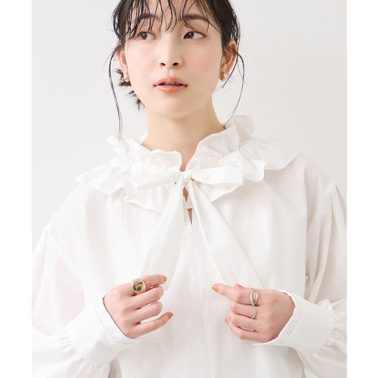 フリルネックブラウス | VIS  | 詳細画像8 