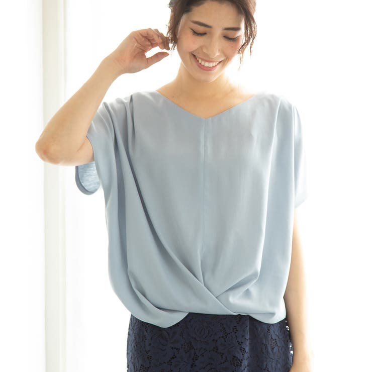 【美人百花5月号掲載】【マルチWAY】異素材コンビブラウス | VIS  | 詳細画像1 