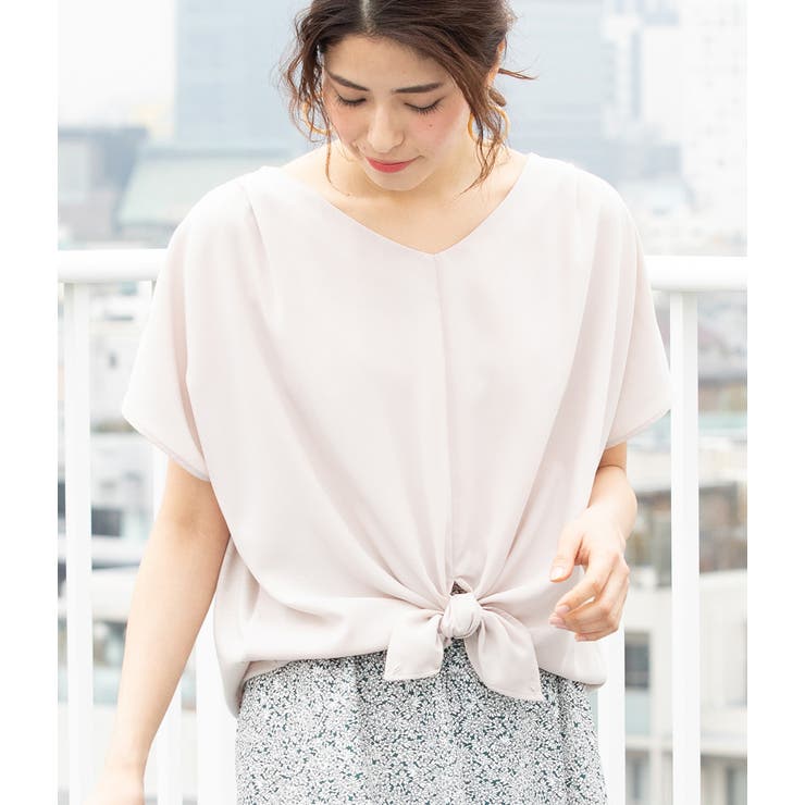 ベージュ系(29) | 【美人百花5月号掲載】【マルチWAY】異素材コンビブラウス | VIS 