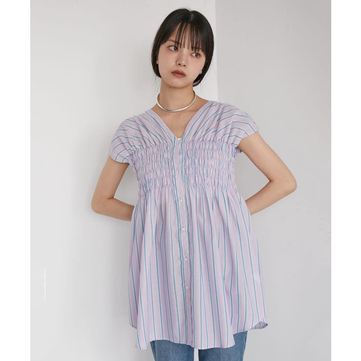 【洗える】ゆるVネックシャーリングシャツブラウス | VIS  | 詳細画像7 