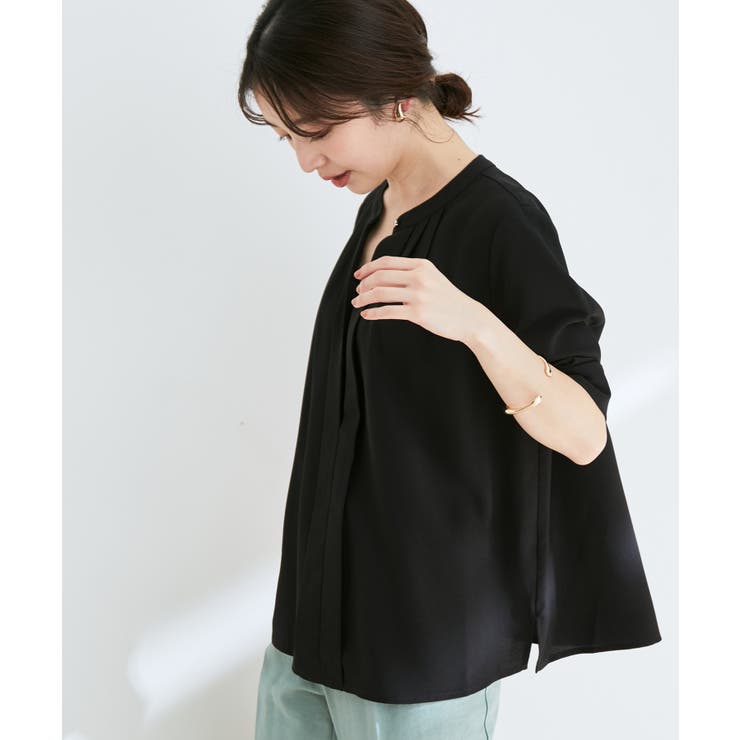 【防シワ】【2WAY】フロントタック5分袖ブラウス | VIS  | 詳細画像10 