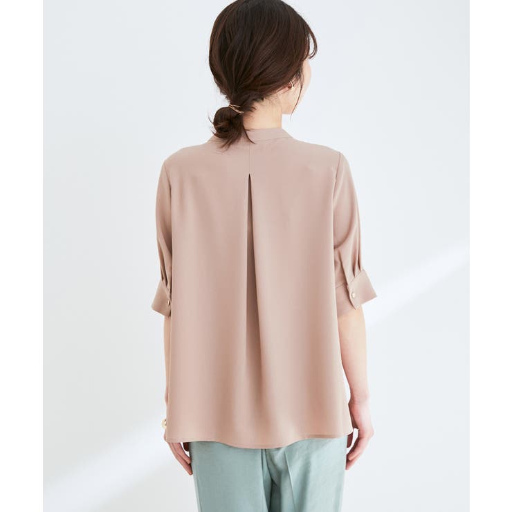 【防シワ】【2WAY】フロントタック5分袖ブラウス | VIS  | 詳細画像21 