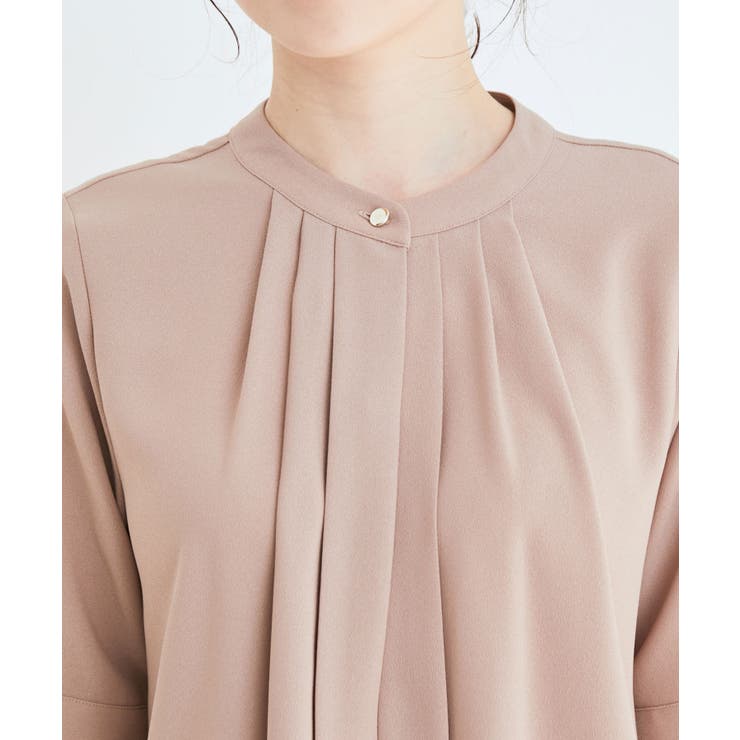 【防シワ】【2WAY】フロントタック5分袖ブラウス | VIS  | 詳細画像22 