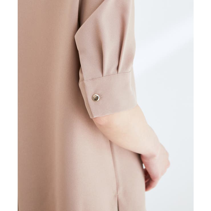 【防シワ】【2WAY】フロントタック5分袖ブラウス | VIS  | 詳細画像25 