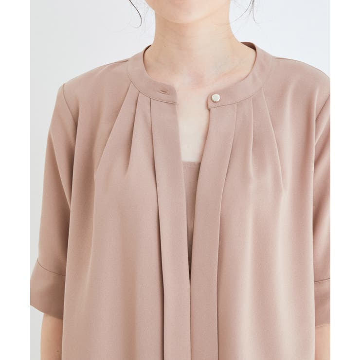 【防シワ】【2WAY】フロントタック5分袖ブラウス | VIS  | 詳細画像26 