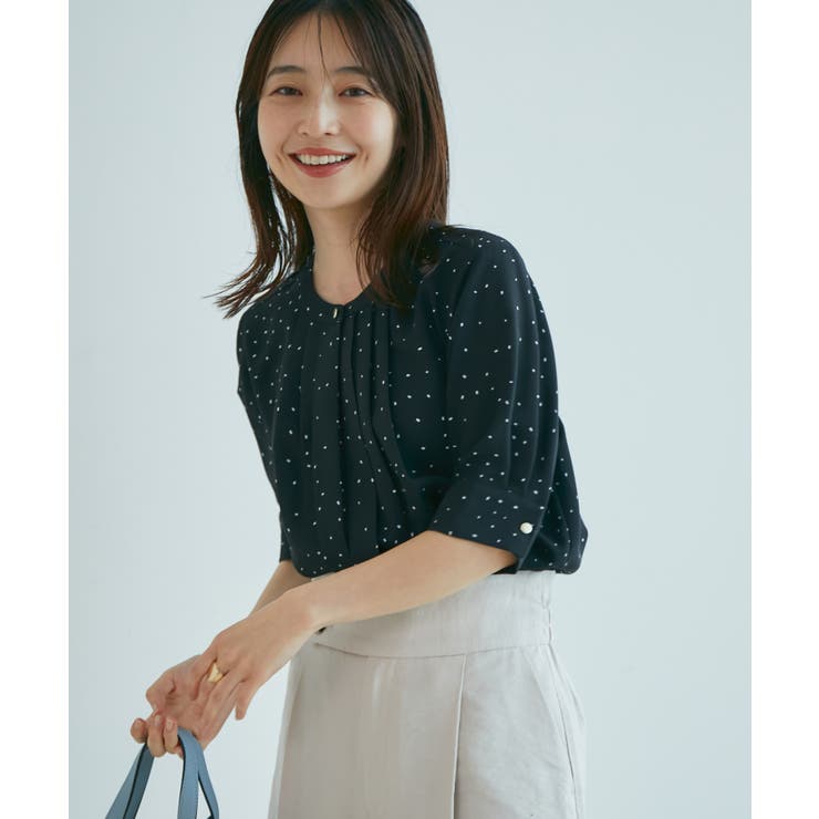 【防シワ】【2WAY】フロントタック5分袖ブラウス | VIS  | 詳細画像43 