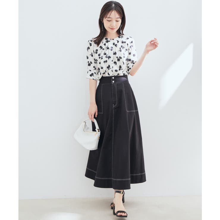 【防シワ】【2WAY】フロントタック5分袖ブラウス | VIS  | 詳細画像44 