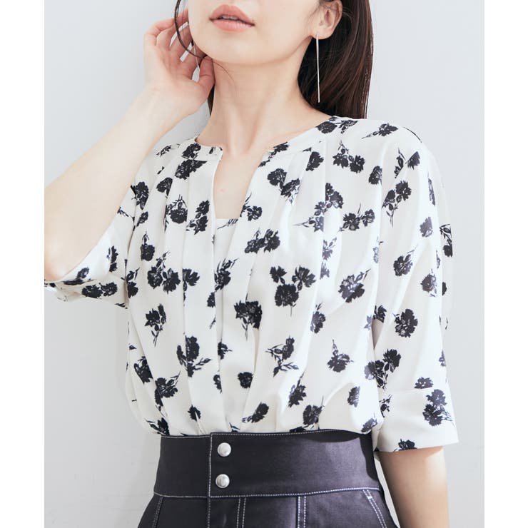 【防シワ】【2WAY】フロントタック5分袖ブラウス | VIS  | 詳細画像45 