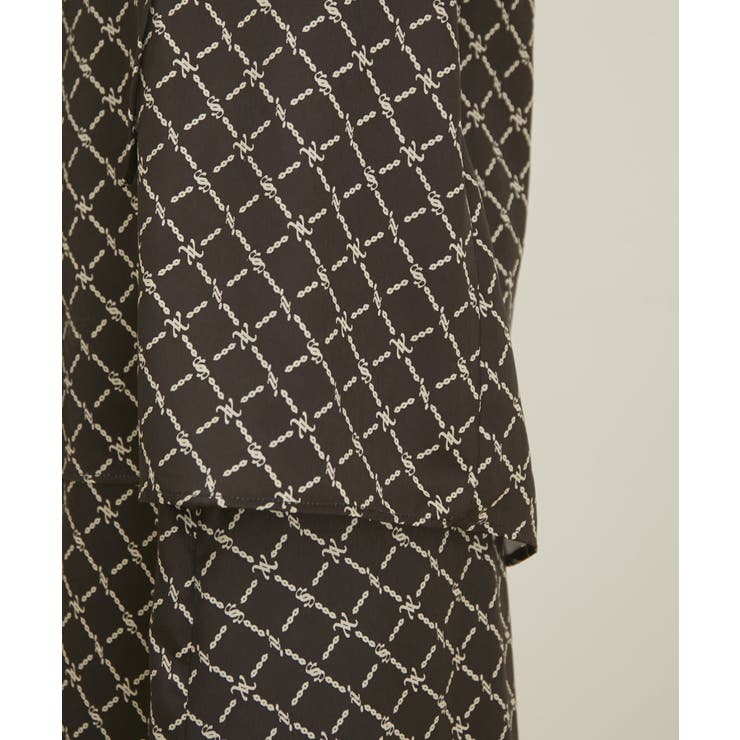 【セットアップ対応】【洗える】モノグラムフリルシャーリングブラウス | VIS  | 詳細画像21 