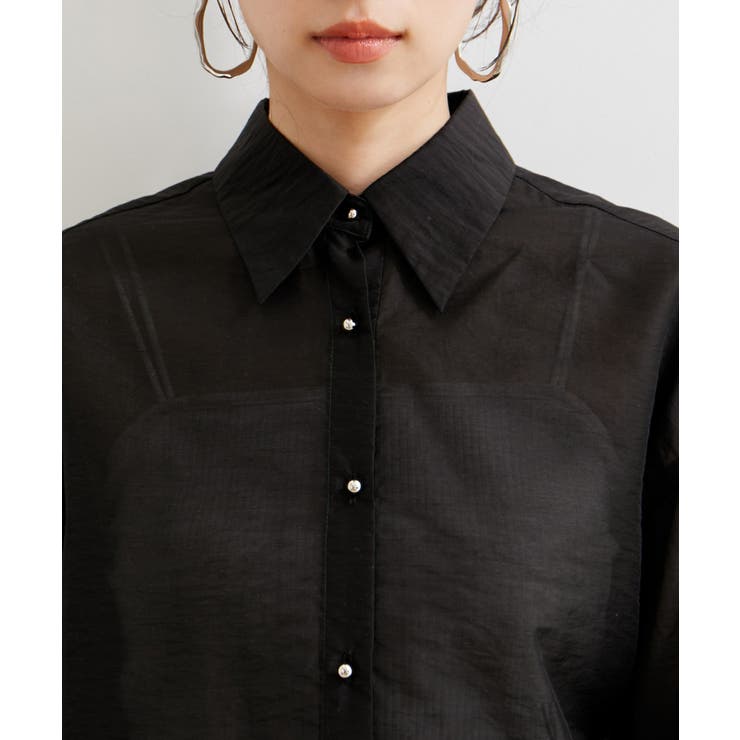 メタル釦シンプルシアーシャツ | VIS  | 詳細画像12 