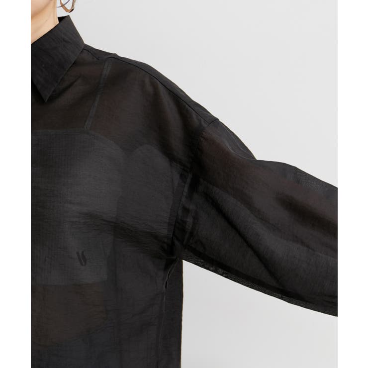 メタル釦シンプルシアーシャツ | VIS  | 詳細画像13 