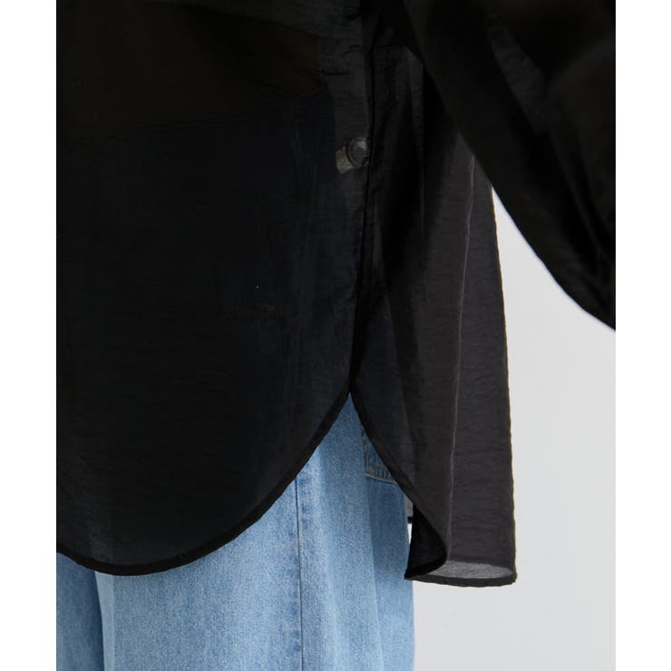 メタル釦シンプルシアーシャツ | VIS  | 詳細画像15 