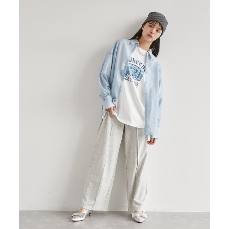 メタル釦シンプルシアーシャツ | VIS  | 詳細画像2 