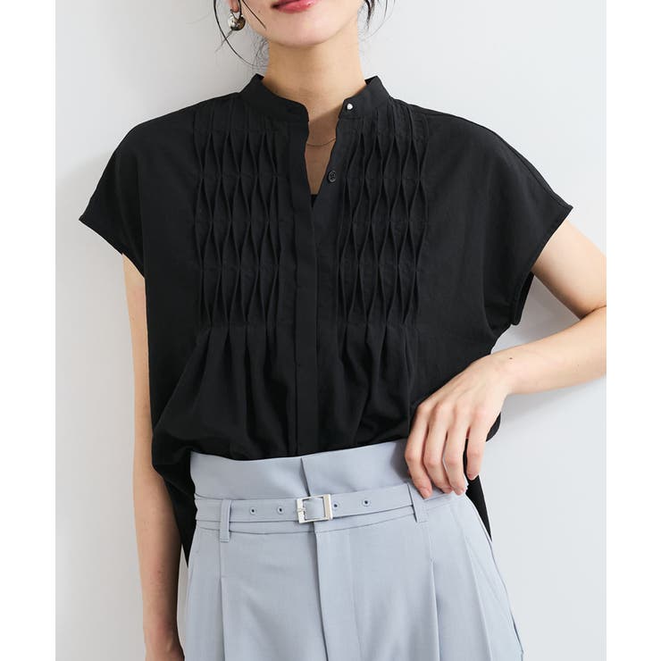 【接触冷感/洗える】気流染めスモッキングブラウス | VIS  | 詳細画像13 