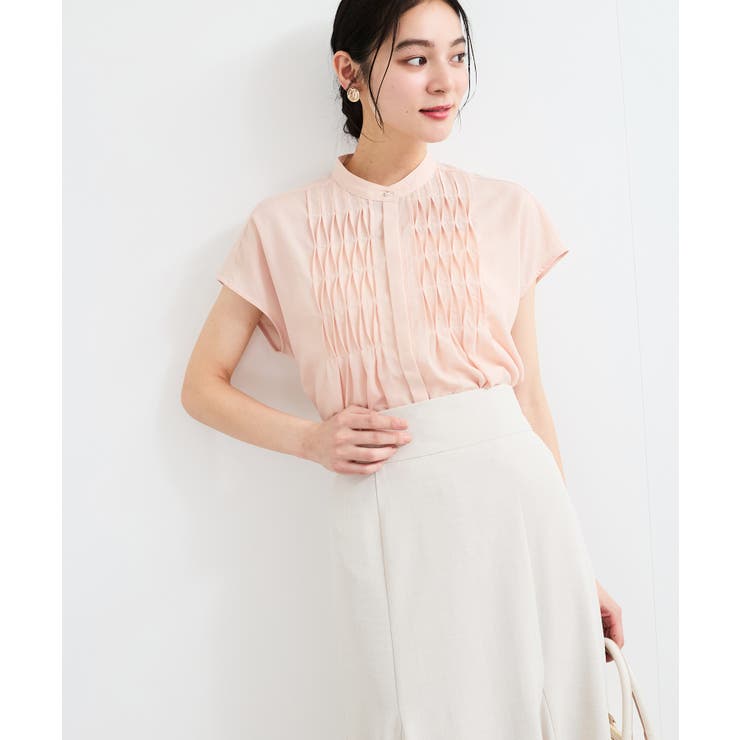 【接触冷感/洗える】気流染めスモッキングブラウス | VIS  | 詳細画像16 