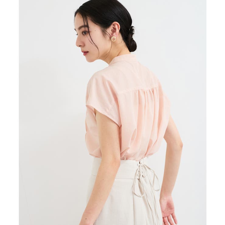 【接触冷感/洗える】気流染めスモッキングブラウス | VIS  | 詳細画像17 