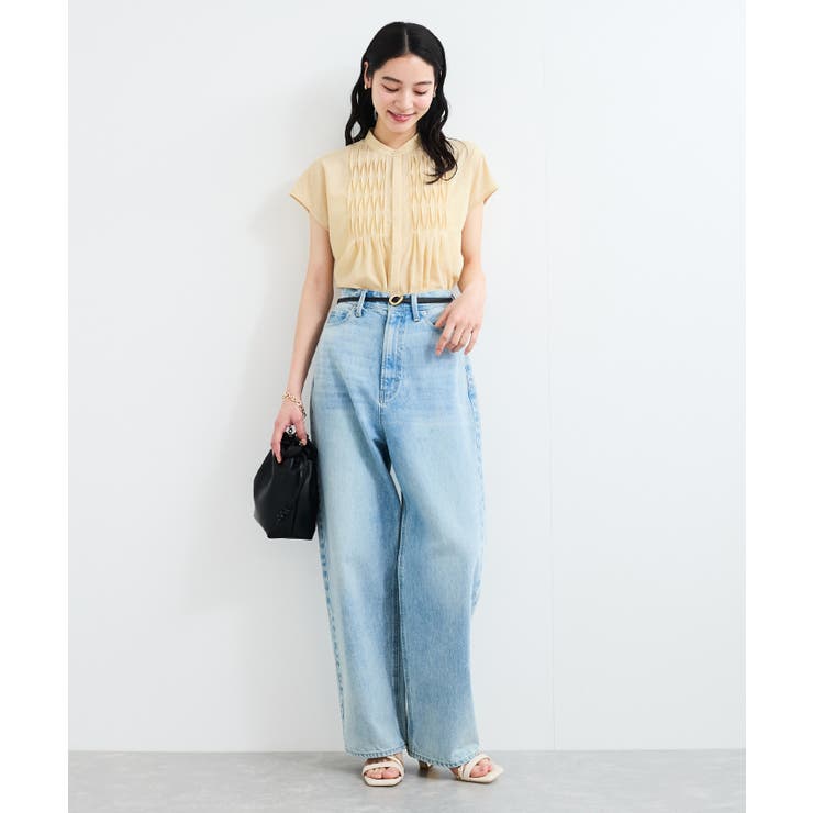 【接触冷感/洗える】気流染めスモッキングブラウス | VIS  | 詳細画像22 