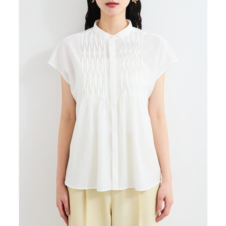 【接触冷感/洗える】気流染めスモッキングブラウス | VIS  | 詳細画像30 