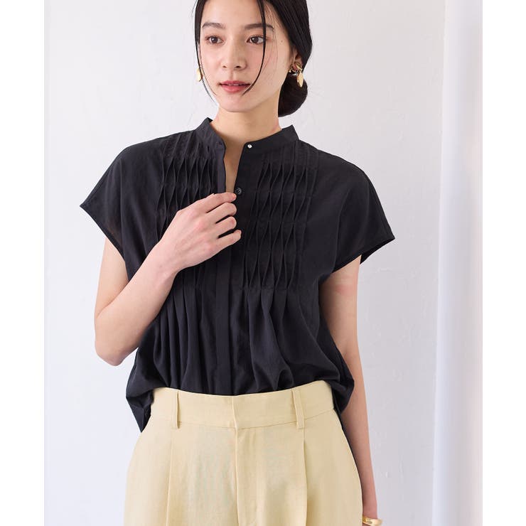 【接触冷感/洗える】気流染めスモッキングブラウス | VIS  | 詳細画像4 