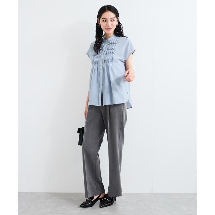 【接触冷感/洗える】気流染めスモッキングブラウス | VIS  | 詳細画像9 