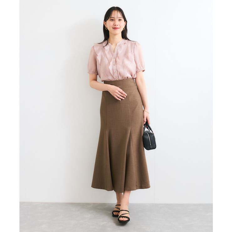 【洗える】シアーラッフルフリル半袖ブラウス | VIS  | 詳細画像5 