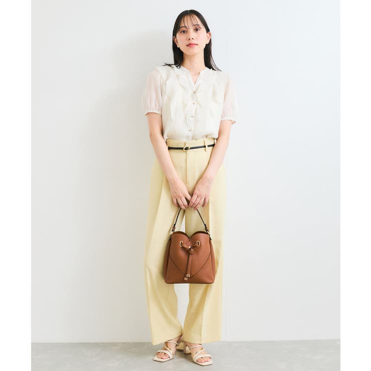 【洗える】シアーラッフルフリル半袖ブラウス | VIS  | 詳細画像9 