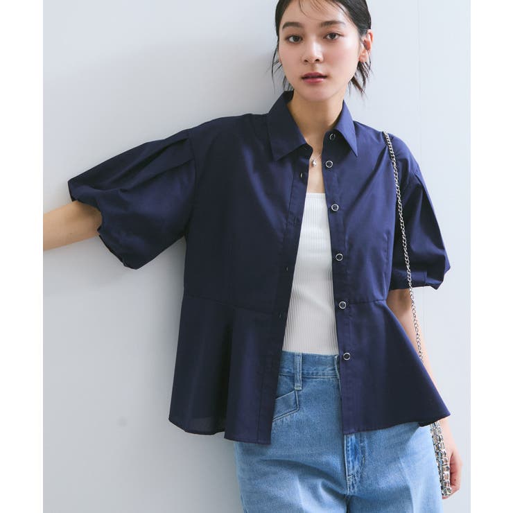 バルーンスリーブペプラムシャツ/通勤対応 | VIS  | 詳細画像12 