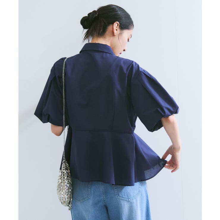 バルーンスリーブペプラムシャツ/通勤対応 | VIS  | 詳細画像13 