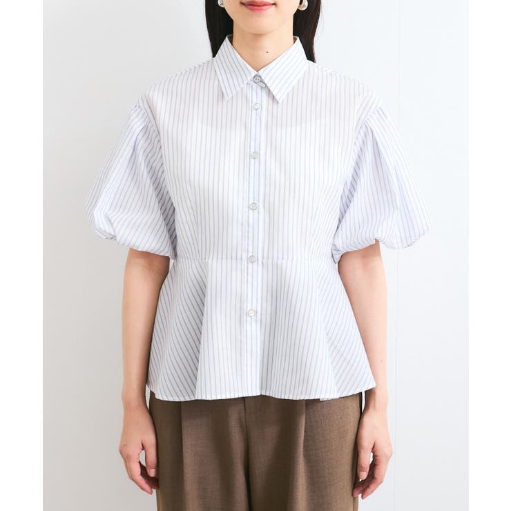 バルーンスリーブペプラムシャツ/通勤対応 | VIS  | 詳細画像15 