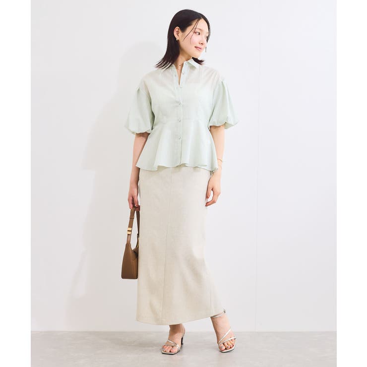 バルーンスリーブペプラムシャツ/通勤対応 | VIS  | 詳細画像28 