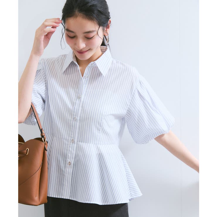 バルーンスリーブペプラムシャツ/通勤対応 | VIS  | 詳細画像5 