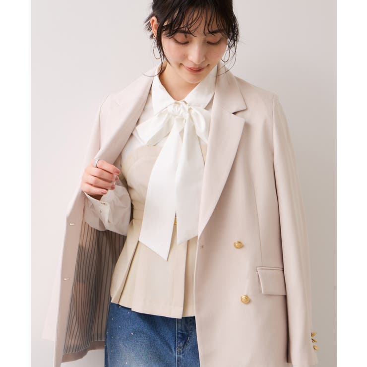 ベージュ(27) | 【美easy】コンフォートボウタイドッキングシャツ/イージーケア・2WAY | VIS 