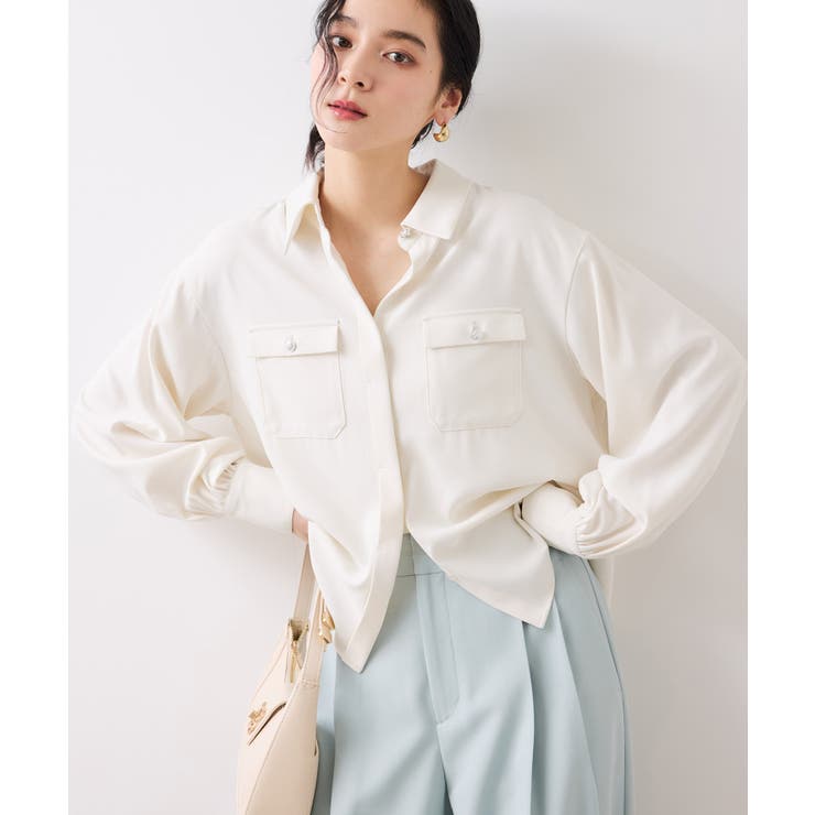 メタル釦シャツブラウス/イージーケア | VIS  | 詳細画像1 