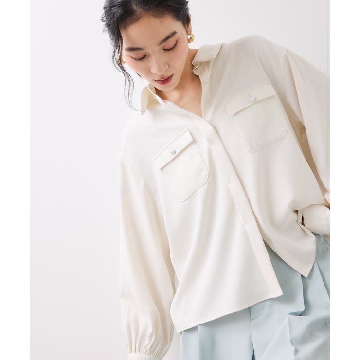 メタル釦シャツブラウス/イージーケア | VIS  | 詳細画像18 