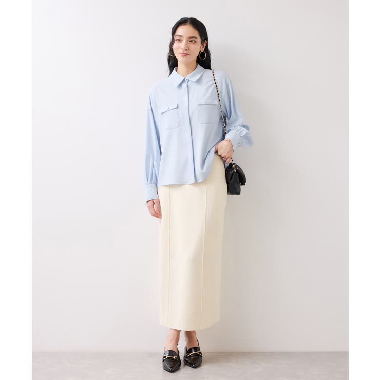 メタル釦シャツブラウス/イージーケア | VIS  | 詳細画像9 