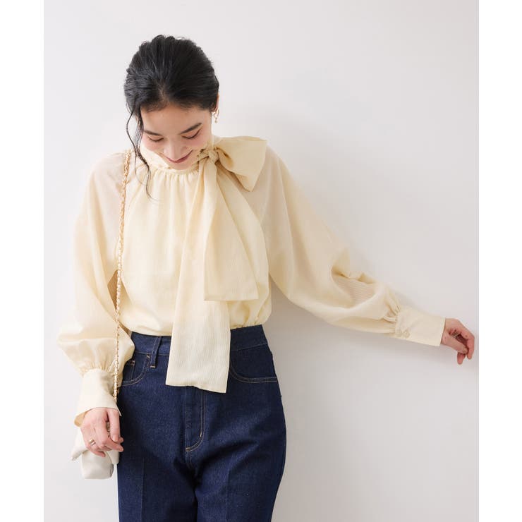 前後2WAYボリュームボウタイブラウス/イージーケア | VIS  | 詳細画像13 