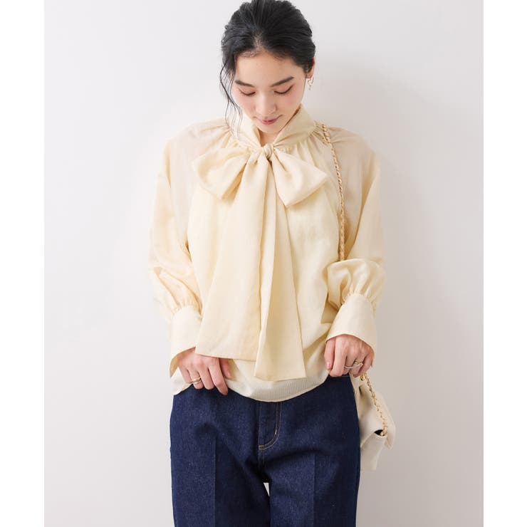 前後2WAYボリュームボウタイブラウス/イージーケア | VIS  | 詳細画像15 