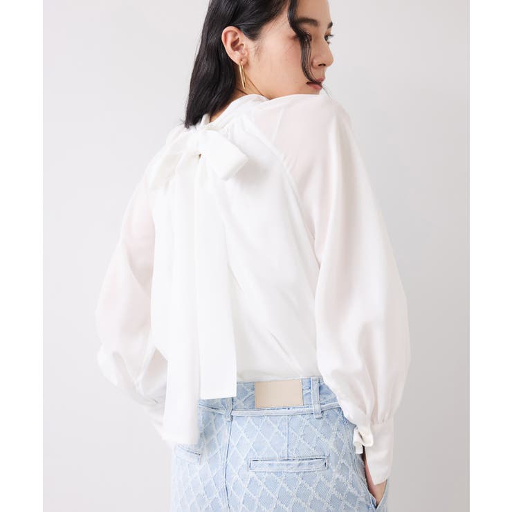 前後2WAYボリュームボウタイブラウス/イージーケア | VIS  | 詳細画像4 