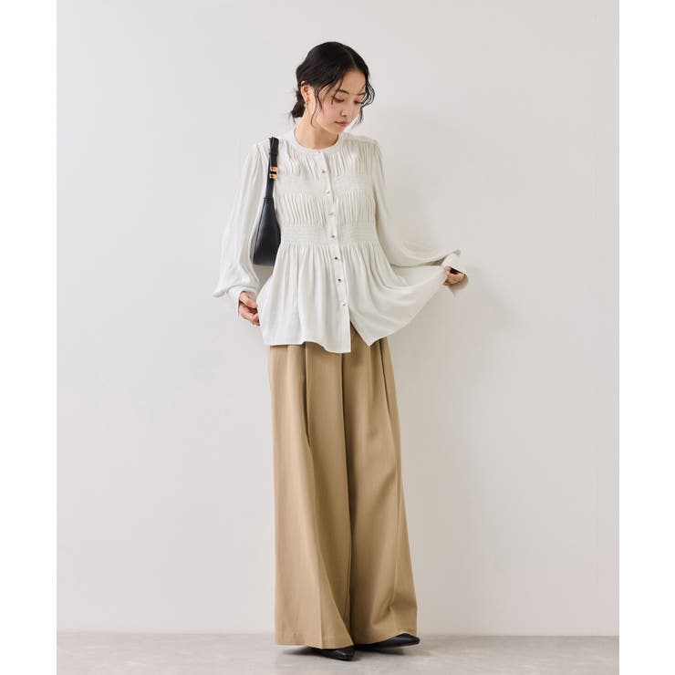 エアリーサテンシャーリングブラウス/イージーケア | VIS  | 詳細画像10 