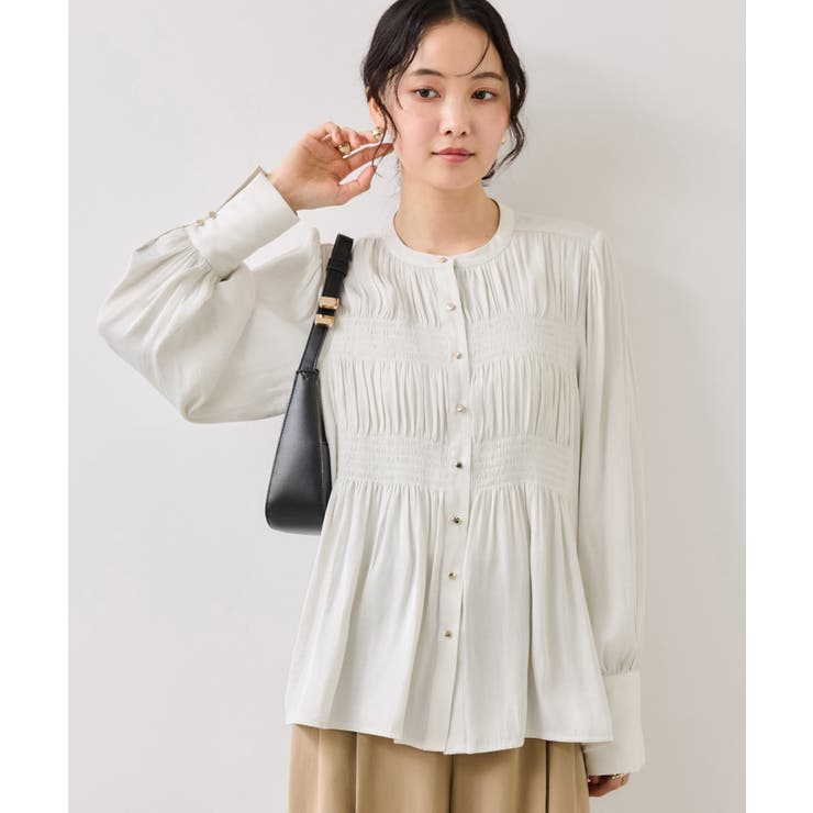 エアリーサテンシャーリングブラウス/イージーケア | VIS  | 詳細画像11 