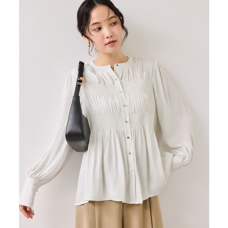 エアリーサテンシャーリングブラウス/イージーケア | VIS  | 詳細画像14 