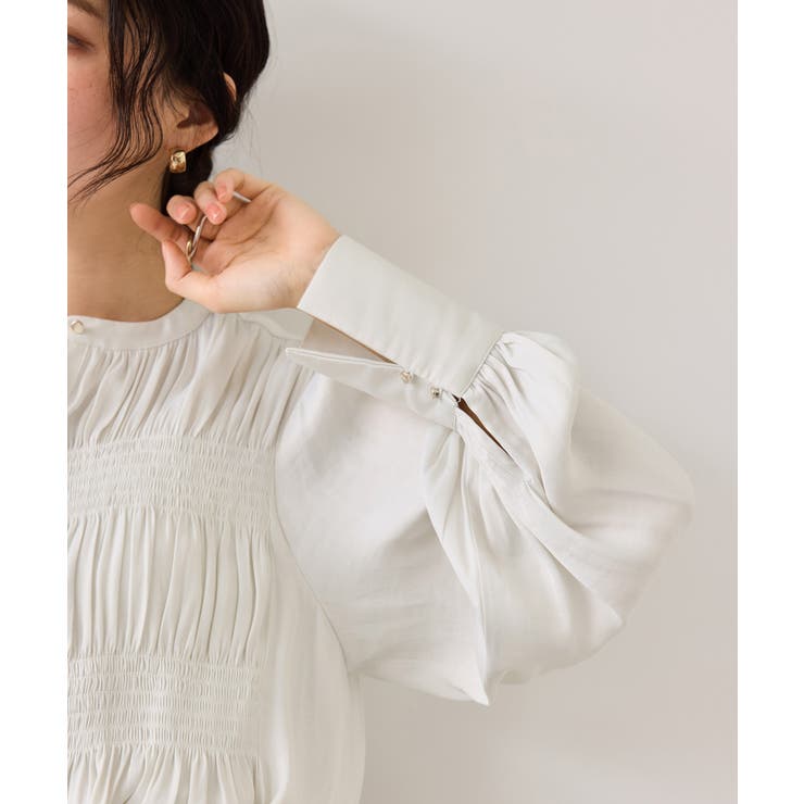 エアリーサテンシャーリングブラウス/イージーケア | VIS  | 詳細画像15 